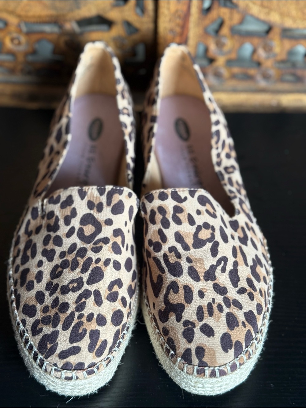 Dr. Scholl’s Be Energized 9M Leopard Print Platform Espadrille Loafers